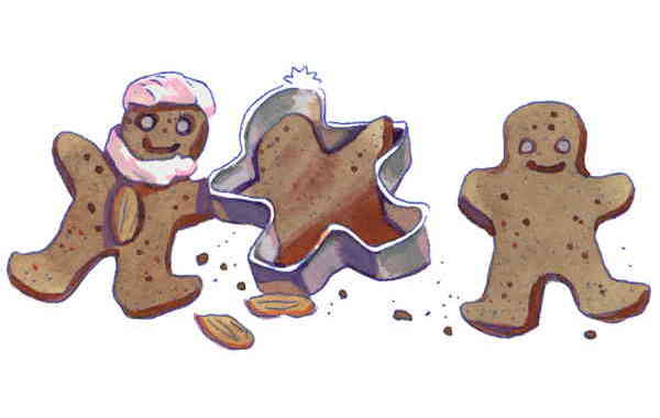 Illustration zu 'Drei Pfefferkuchenmänner / Tre pepparkaksgubbar' von Markus Lefrancois