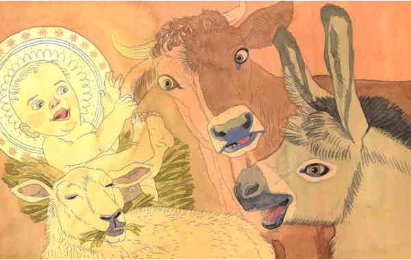 Illustration zu 'Away in a manger / Allein in der Krippe' von Markus Lefrancois