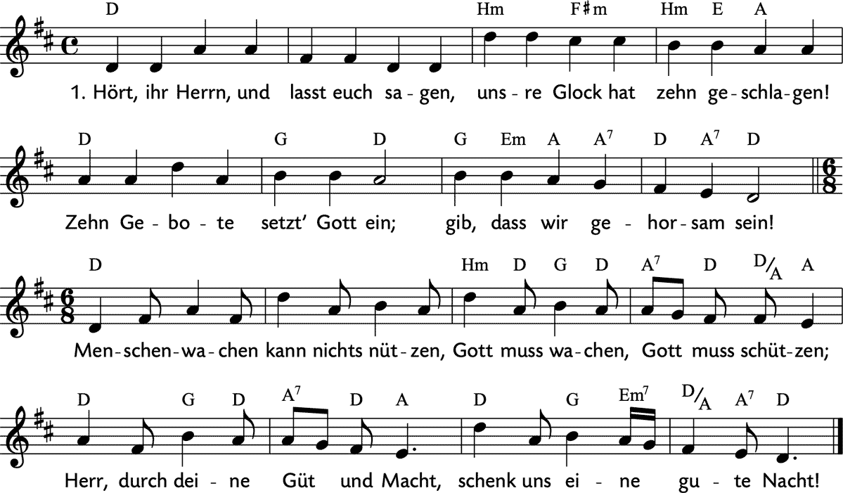 Noten 'Hört, ihr Herrn, und lasst euch sagen'