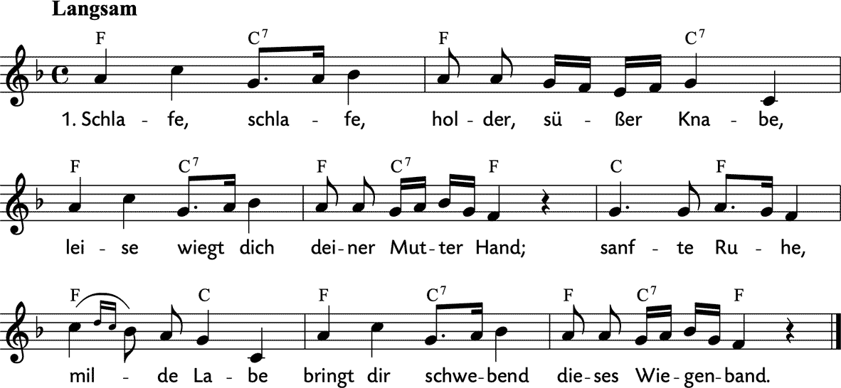 Noten 'Schlafe, schlafe, holder, süßer Knabe'