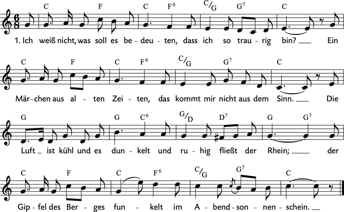 Noten 'Ich weiß nicht, was soll es bedeuten'