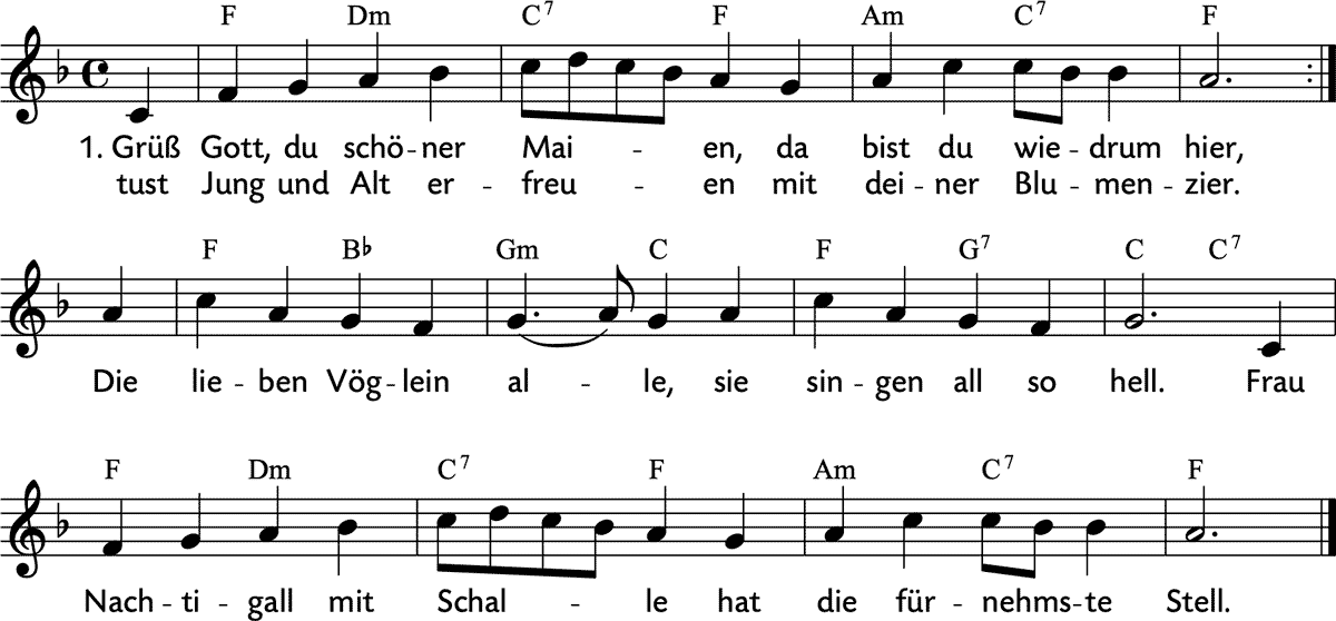 Noten 'Grüß Gott, du schöner Maien'