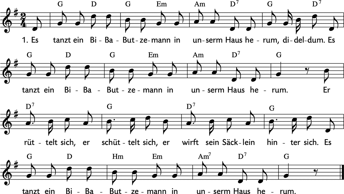 Noten 'Es tanzt ein Bi-Ba-Butzemann'