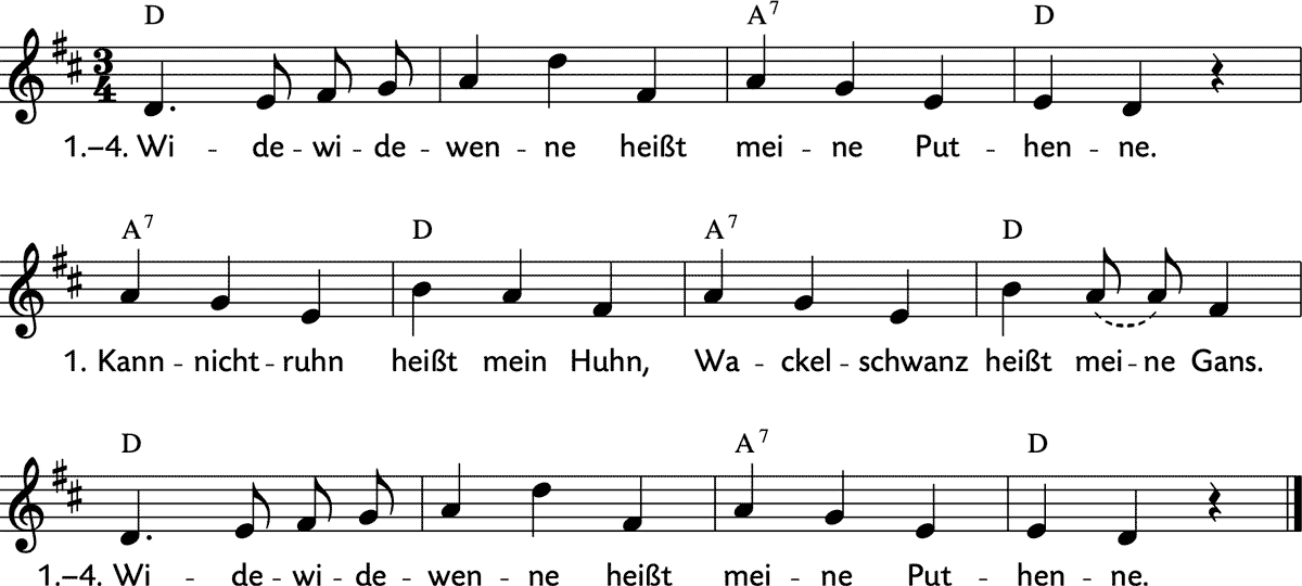 Noten 'Widewidewenne'