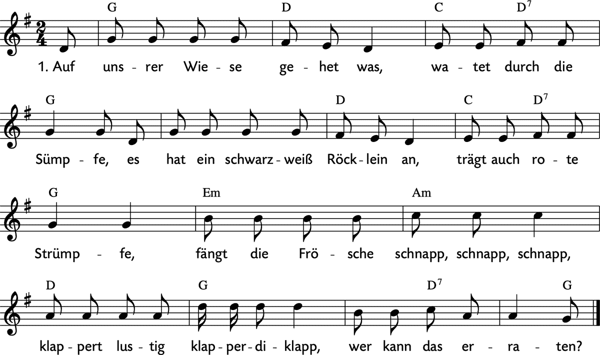 Noten 'Auf unsrer Wiese gehet was'