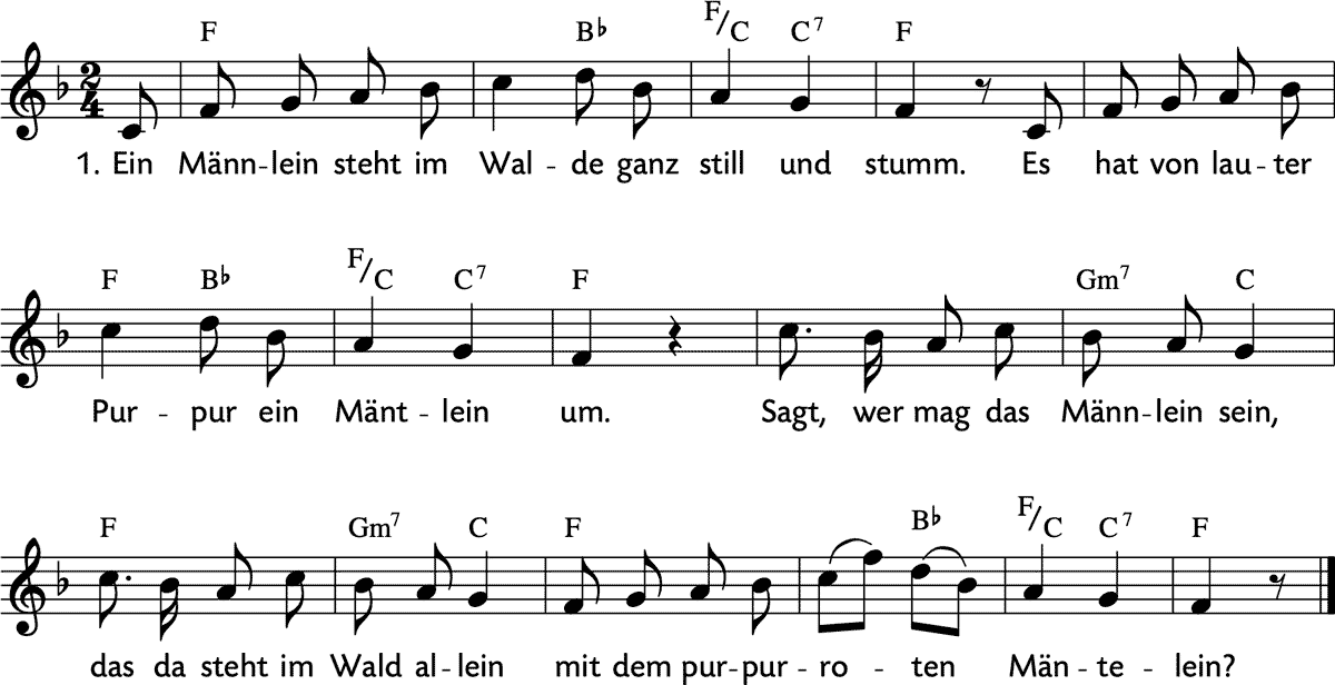 Noten 'Ein Männlein steht im Walde'