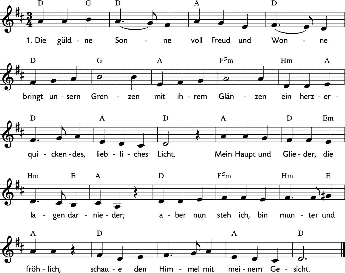 Noten 'Die güldne Sonne'