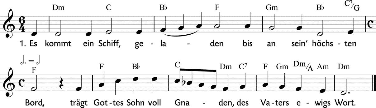 Noten 'Es kommt ein Schiff, geladen'