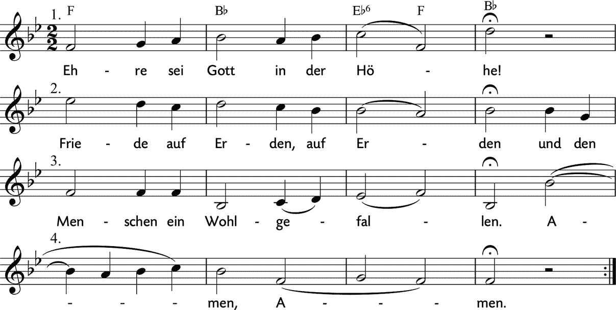 Noten 'Ehre sei Gott in der Höhe'