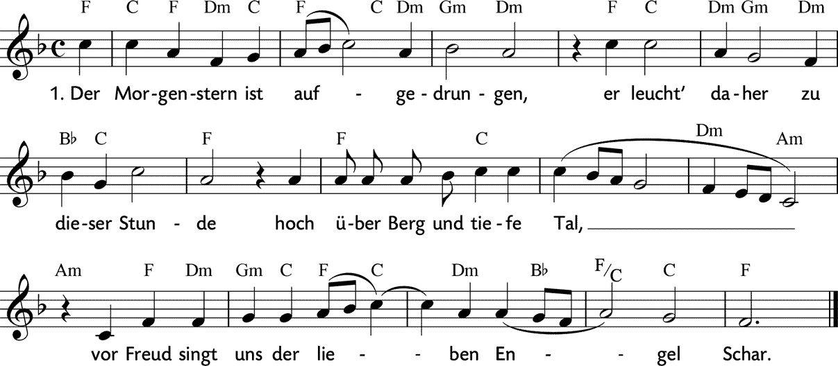 Noten 'Der Morgenstern ist aufgedrungen'