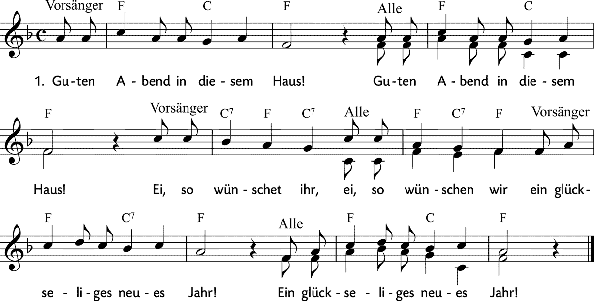 Noten 'Guten Abend in diesem Haus'