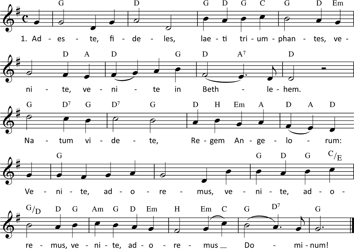 Noten 'Adeste, fideles'