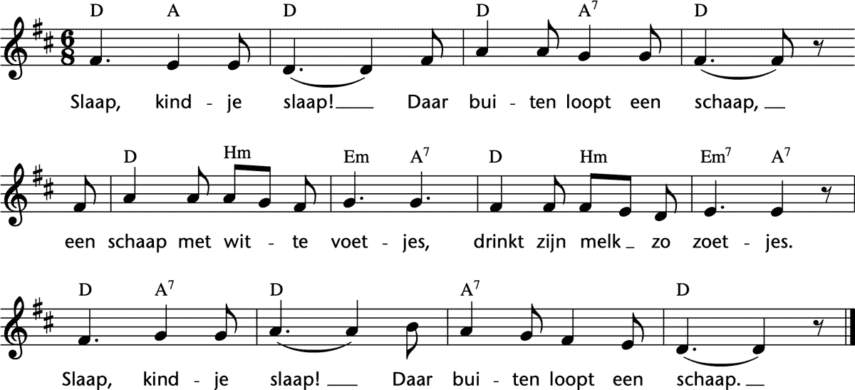 Noten 'Slaap, kindje slaap'