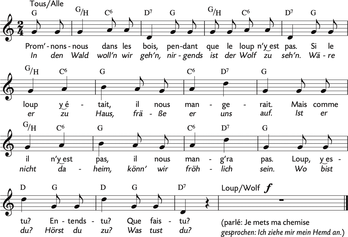 Noten 'Prom’nons-nous dans les bois / In den Wald woll’n wir geh’n'