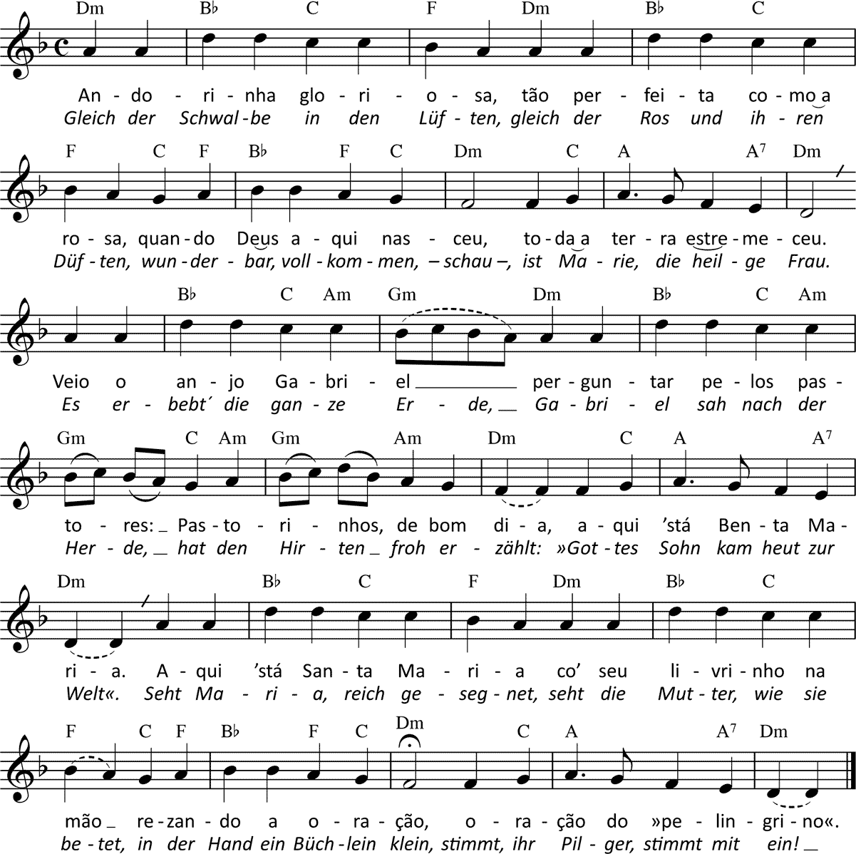 Noten 'Andorinha gloriosa'