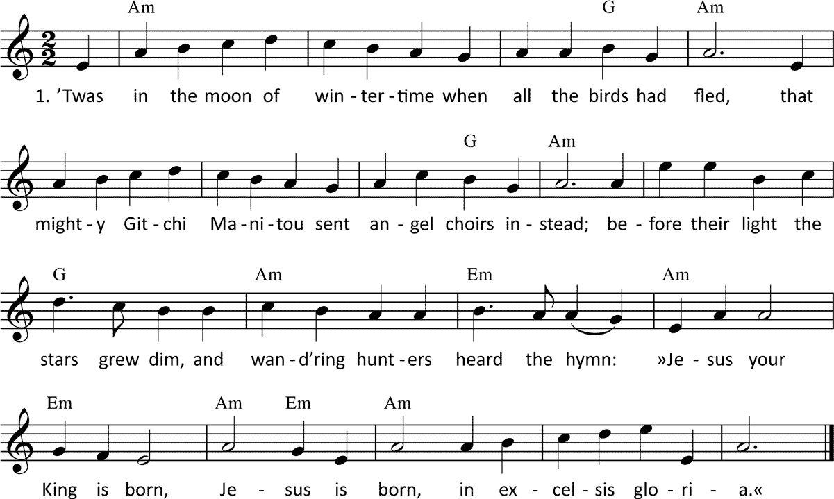 Noten 'Huron Carol / 'Twas in the moon of wintertime'