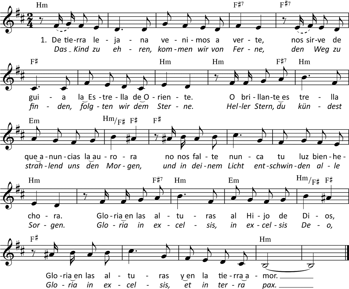 Noten 'De tierra lejana venimos'