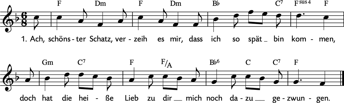 Noten 'Die schwarzbraunen Äugelein'