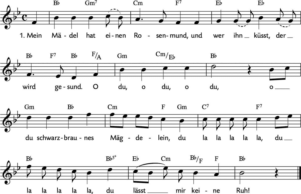 Noten 'Mein Mädel hat einen Rosenmund'